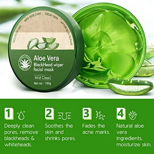 Aloe Vera Peel Off Blackhead Remover Mask - Peel Off Face Masks Whitehead Removal, Aloe Vera Extract Facial Mask, Oil Control Cleaning Face - Facial Moisturizing, Moisture Skin