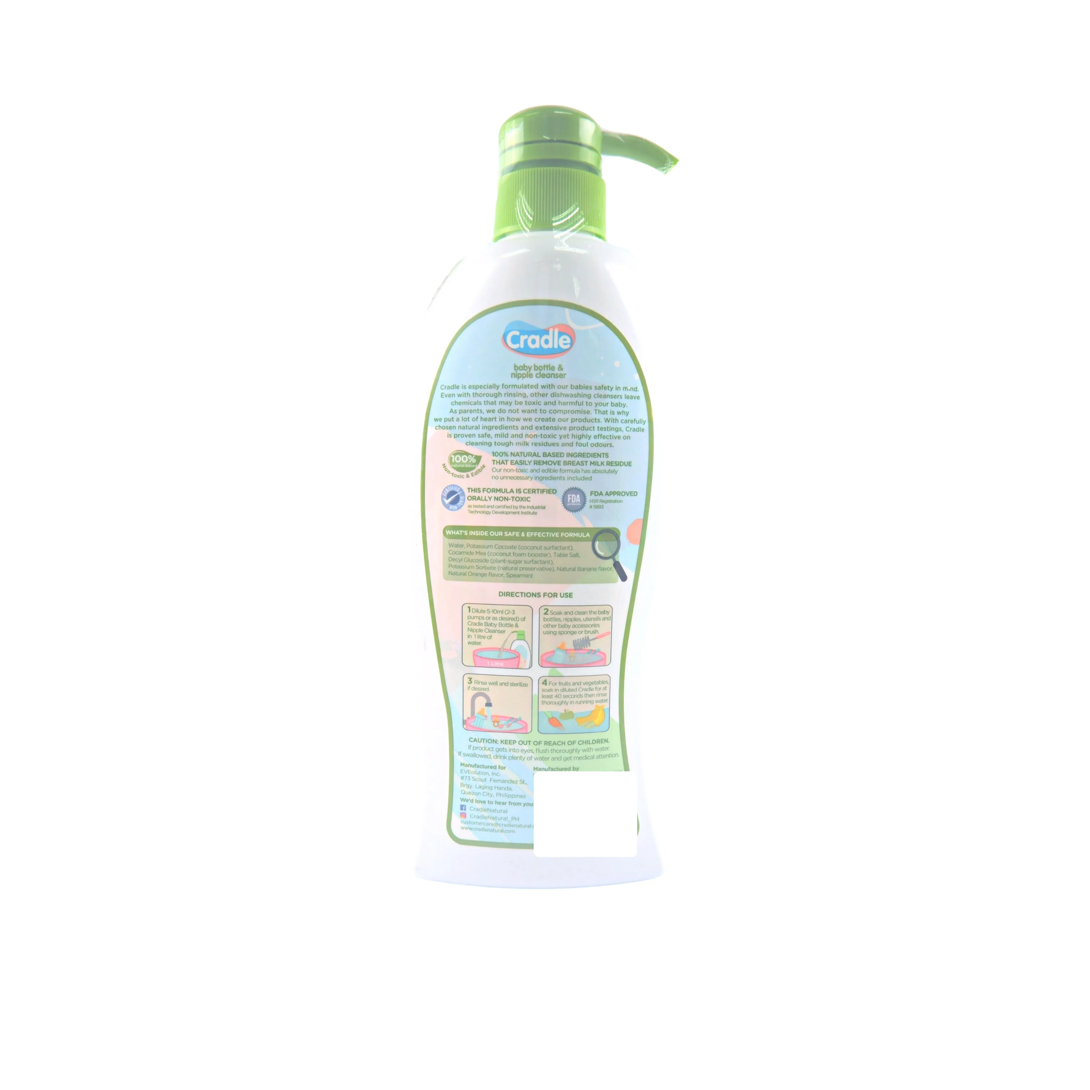 Cradle Bottle/Nipple Cleanser 700ml 10 x 5 x 25cm