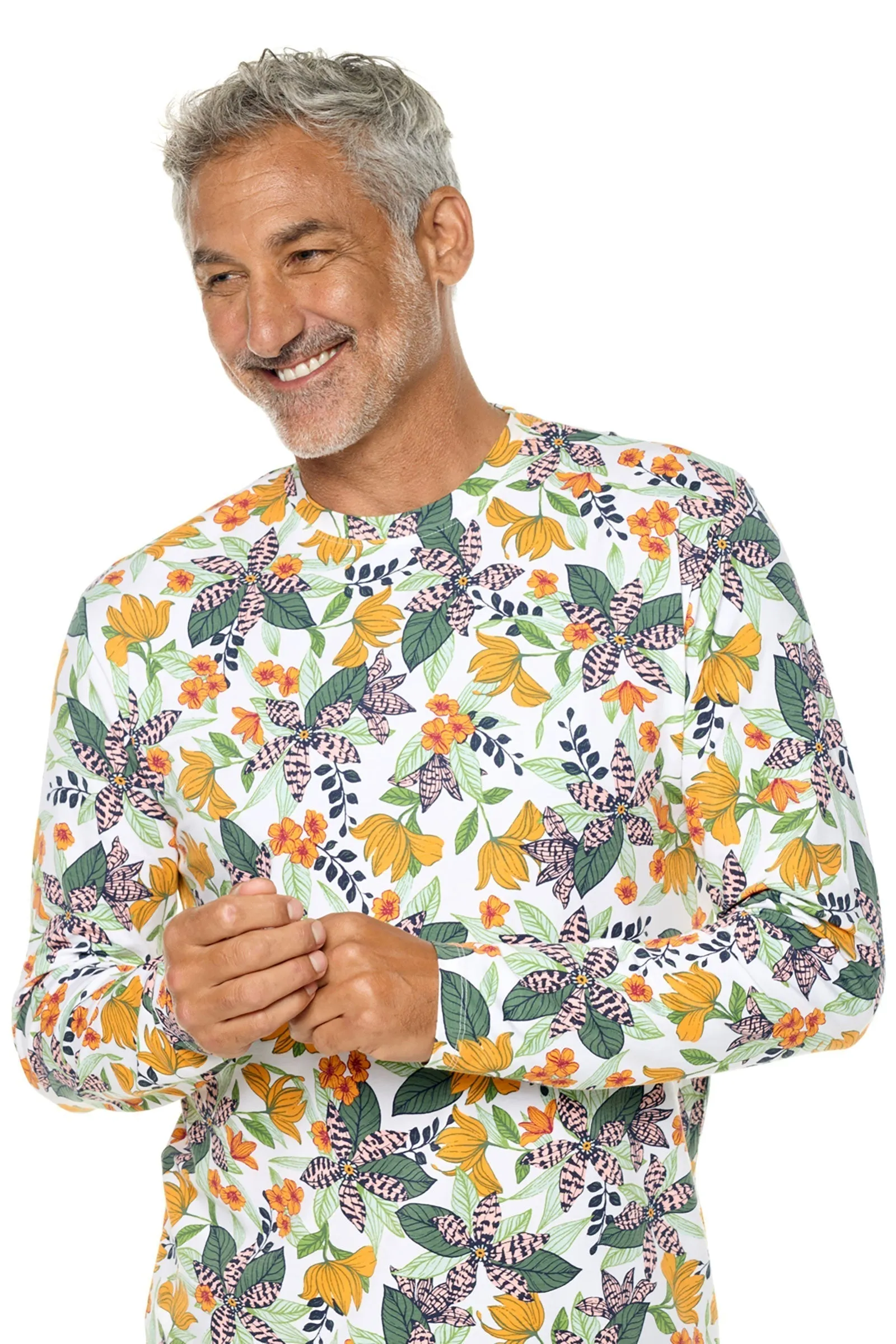 Men's Morada Everyday Long Sleeve T-Shirt  |  Apricot Crush Floral Paradise