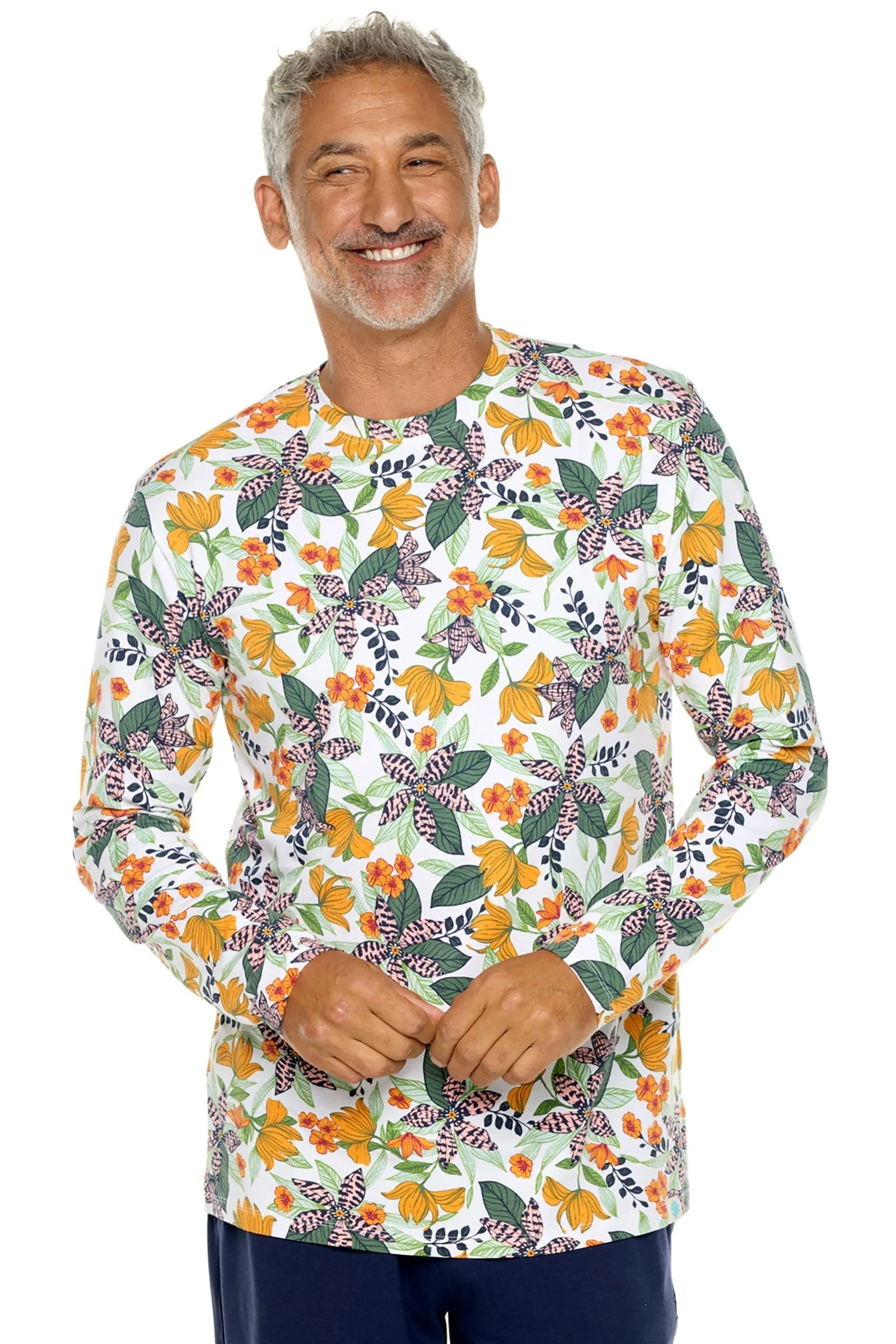 Men's Morada Everyday Long Sleeve T-Shirt  |  Apricot Crush Floral Paradise