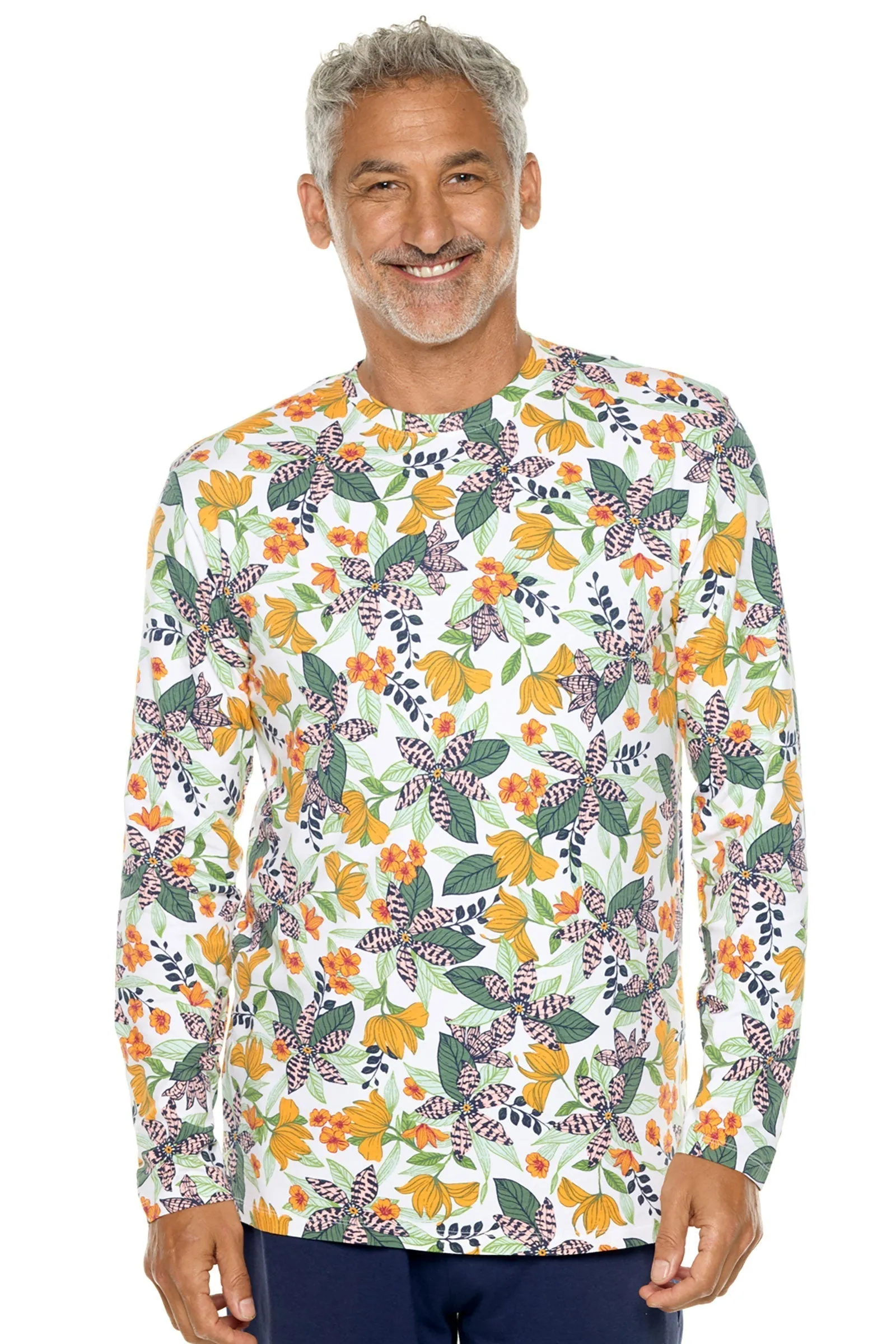 Men's Morada Everyday Long Sleeve T-Shirt  |  Apricot Crush Floral Paradise