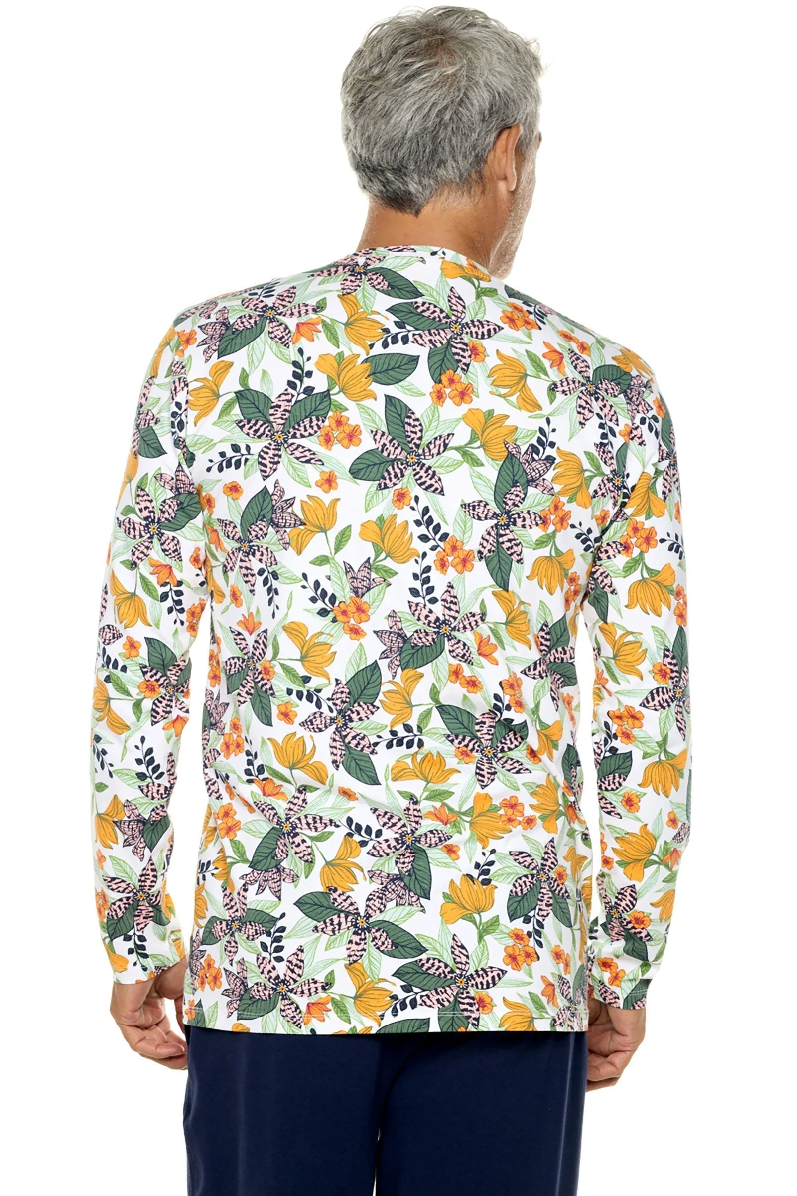 Men's Morada Everyday Long Sleeve T-Shirt  |  Apricot Crush Floral Paradise