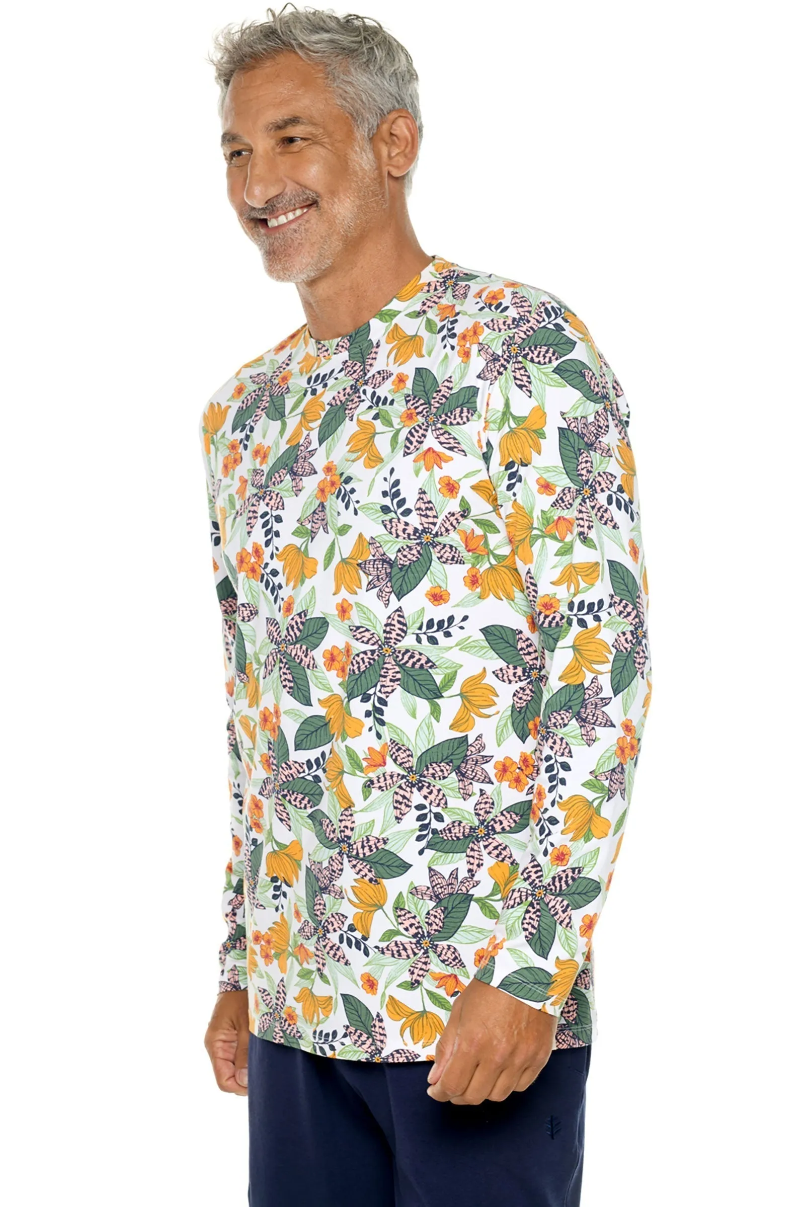 Men's Morada Everyday Long Sleeve T-Shirt  |  Apricot Crush Floral Paradise