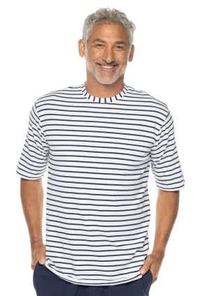 Men's Morada Everyday Short Sleeve T-Shirt | White/Navy Stripe