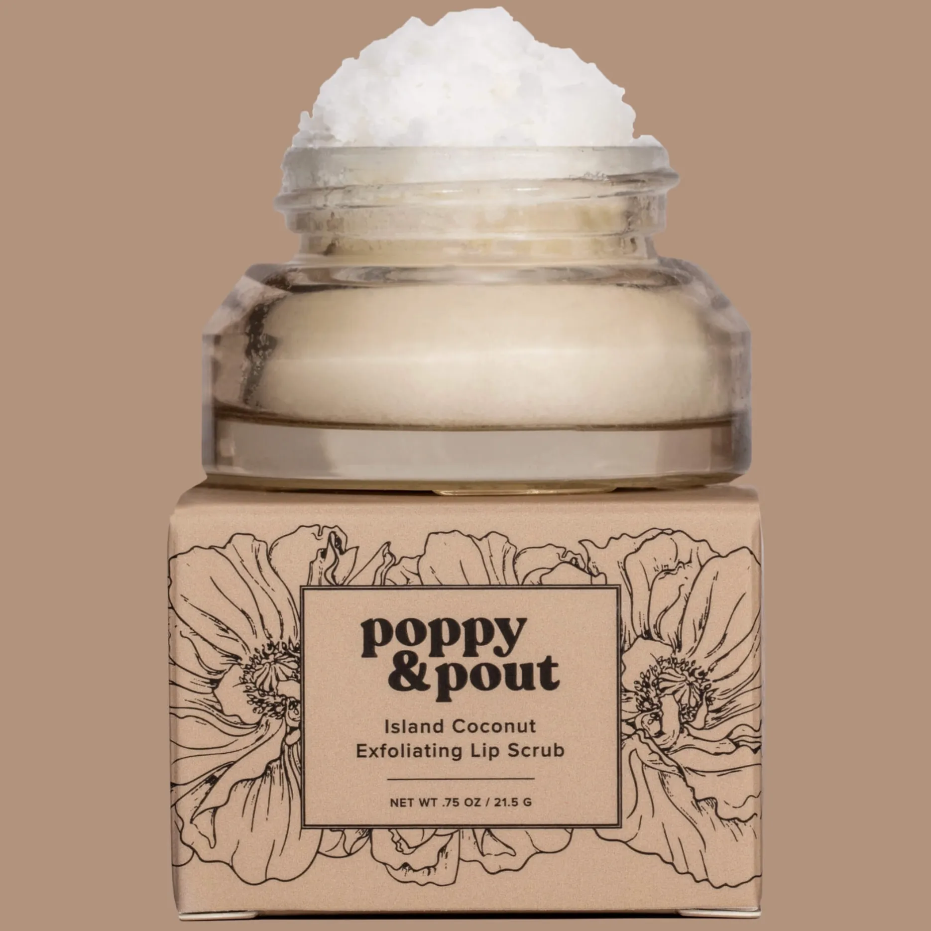 Poppy   Pout Lip Scrub - Island Coconut