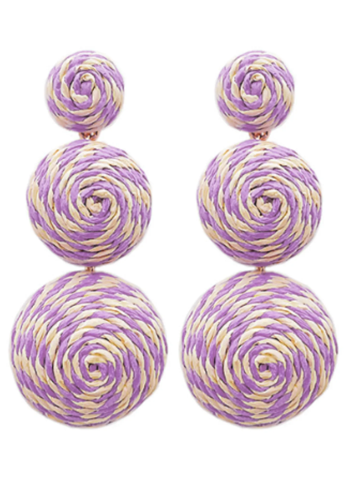 Three Tiered Raffia Earring