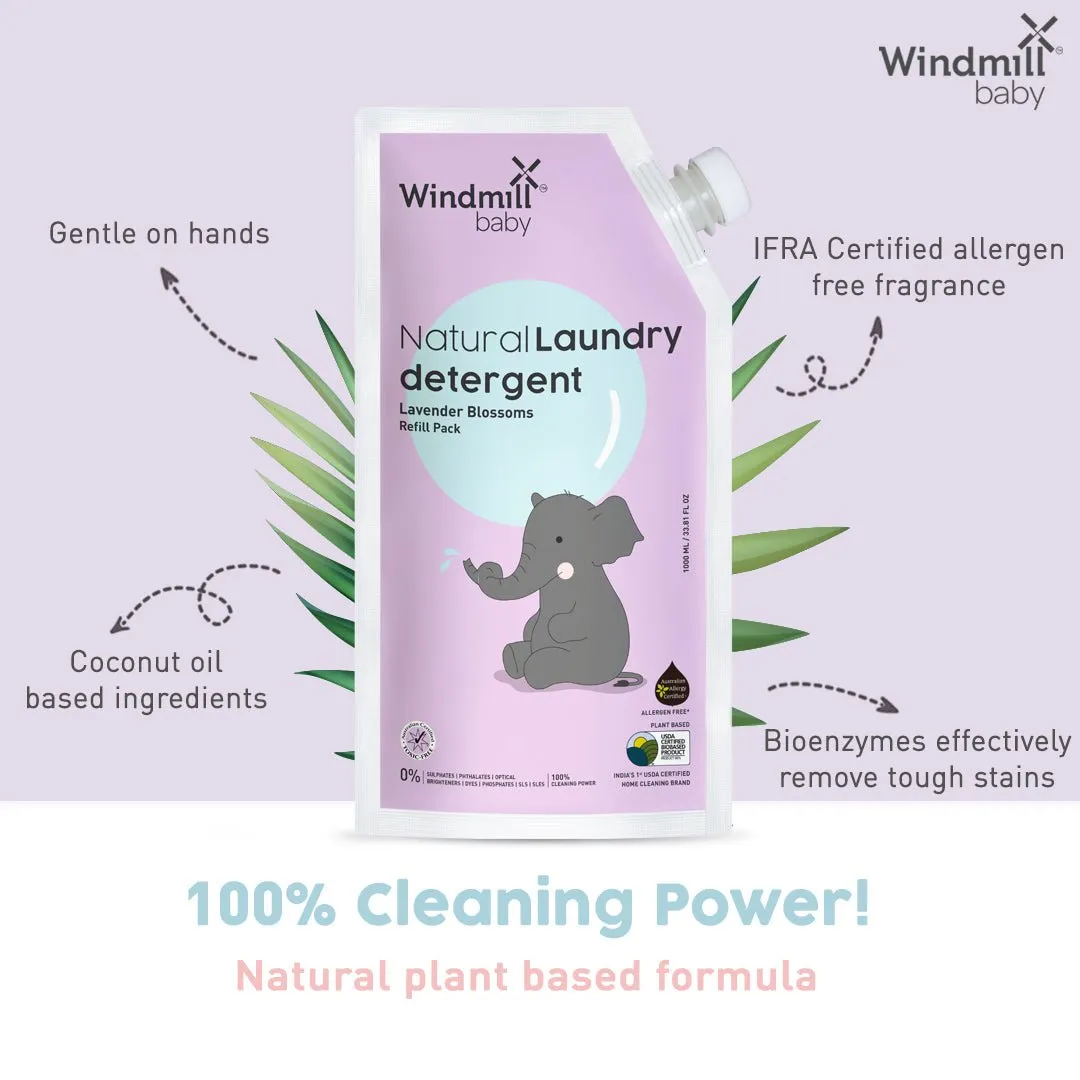 Windmill Natural Laundry Detergent Lavender Blossoms Refill Pack- 1000 ml