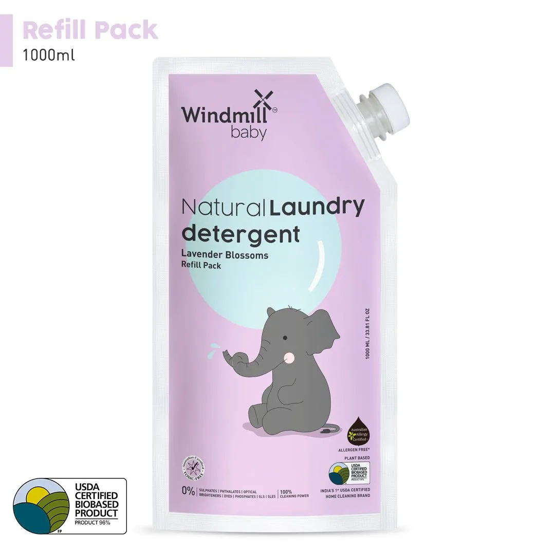 Windmill Natural Laundry Detergent Lavender Blossoms Refill Pack- 1000 ml